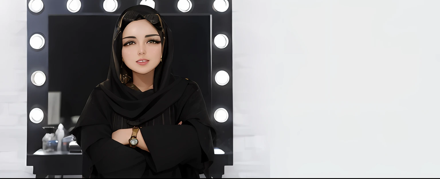 arafed woman  in black sweater standing in front of a mirror, ameera al taweel, tanned ameera al taweel, ameera al-taweel, arab ameera al taweel, inspired by Maryam Hashemi, african ameera al taweel, arab ameera al-taweel