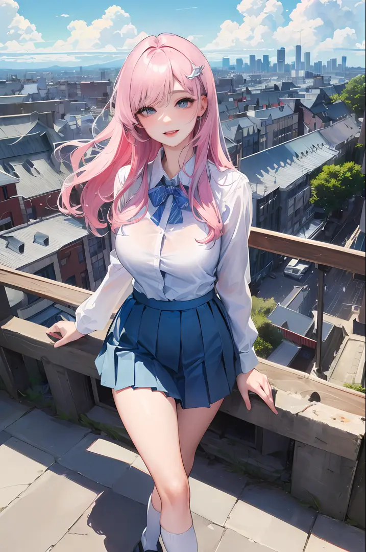 official art, masterpiece, sharp focus, (beautiful gorgeous cute Korean woman:1.3), (beautiful cute korean:1.3), korean beauty, Delicate and beautiful hair and eyes and face, realistic, ultra detailed, beautiful girl, blue sky, glow white particle, (sideli...