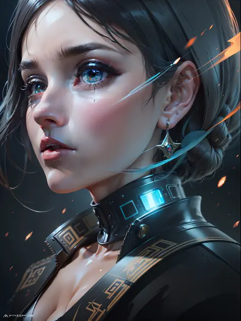 pltn style, brazilian Girl wearing a space marine power armor outfit, smooth soft pale skin, symmetrical eyes, messy pixie long haircut, soft lighting, detailed symmetrical face, concept art, digital painting, looking into camera, By Sana🌙, all on Playgrou...