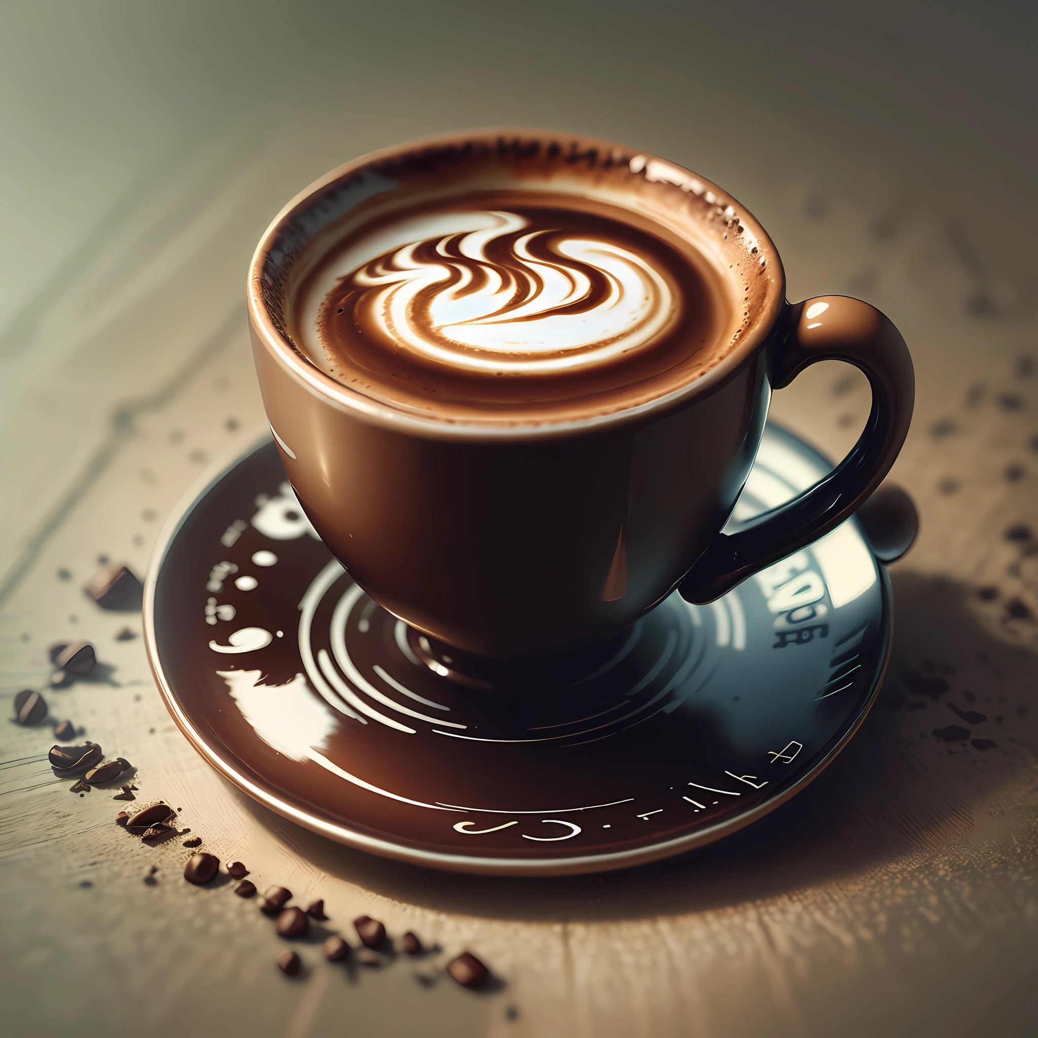 Crea un logotipo escrito profesional ('Acuerdo de café') en forma de taza con el mango
