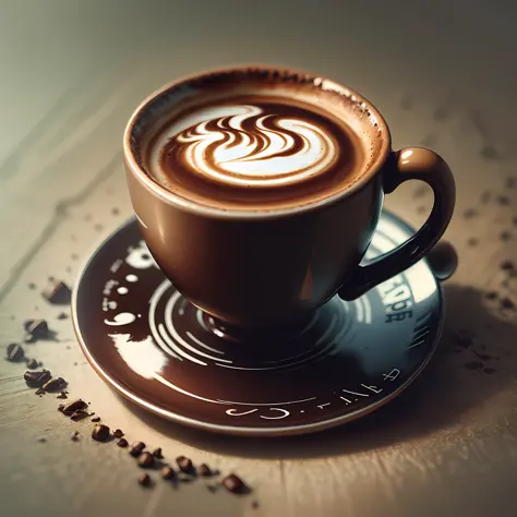 Construa um logotipo profissional escrito ('Coffe Accord') in the form of a cup with the handle
