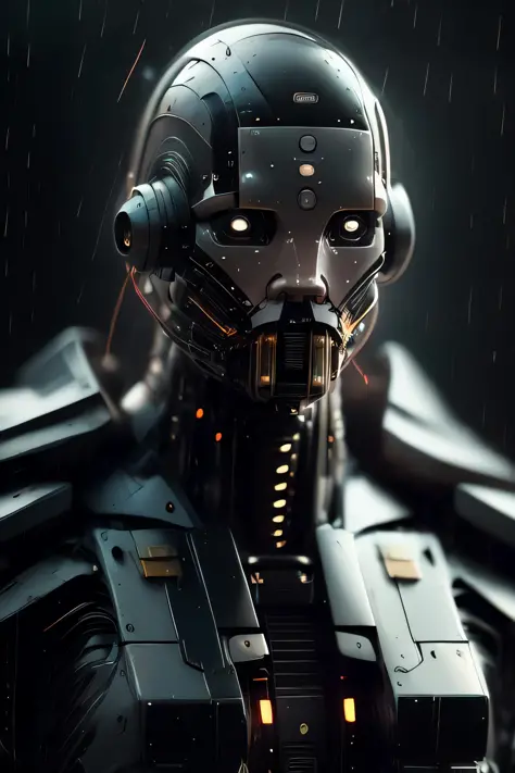 rz88mkultr4, a closeup of a android ,    blurred plastic and steel, raining, mist, raytracing, octane, trending on artstation