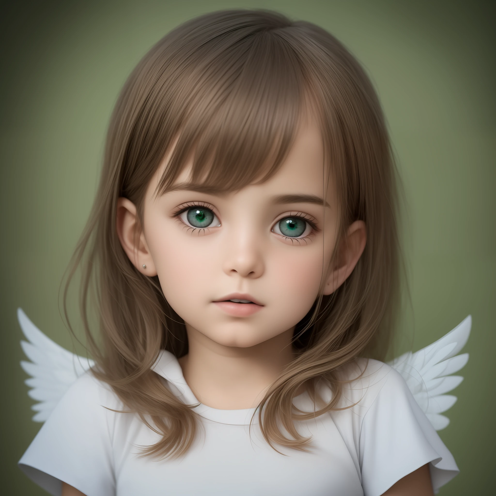 ultra realistic photography, RAW photograph, 1boy angel, gorgeous 9years aged child in a dark background, Ropa angelical, cara preciosa y perfecta, ojos grises normales, alas detalladas y hermosas de color verdes, child with half body, tunica de color verde con detalles blancos y dorados,caricatura, Cara detallada --auto --s2