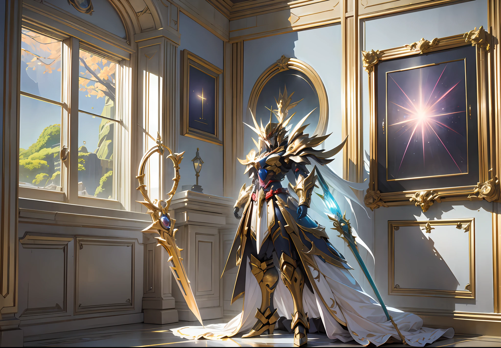 High-quality and elegant painting style,Atmospheric peak background,Li Xin wore a magnificent battle armor and held a magnificent sword,(greatsword:1.5),(((巨作))),(((Best quality))),((Ultra-detailed))((Extremely detailed CG)),((16k wall paper))((An extremely delicate and beautiful)),{Photorealistic},Full body, Detailed light,full bloom,,,A masterpiece from the Canon EOS R6 shooting,((nmasterpiece)) ,cinematiclight,独奏,Unreal Engine 5,the creamy smooth skin