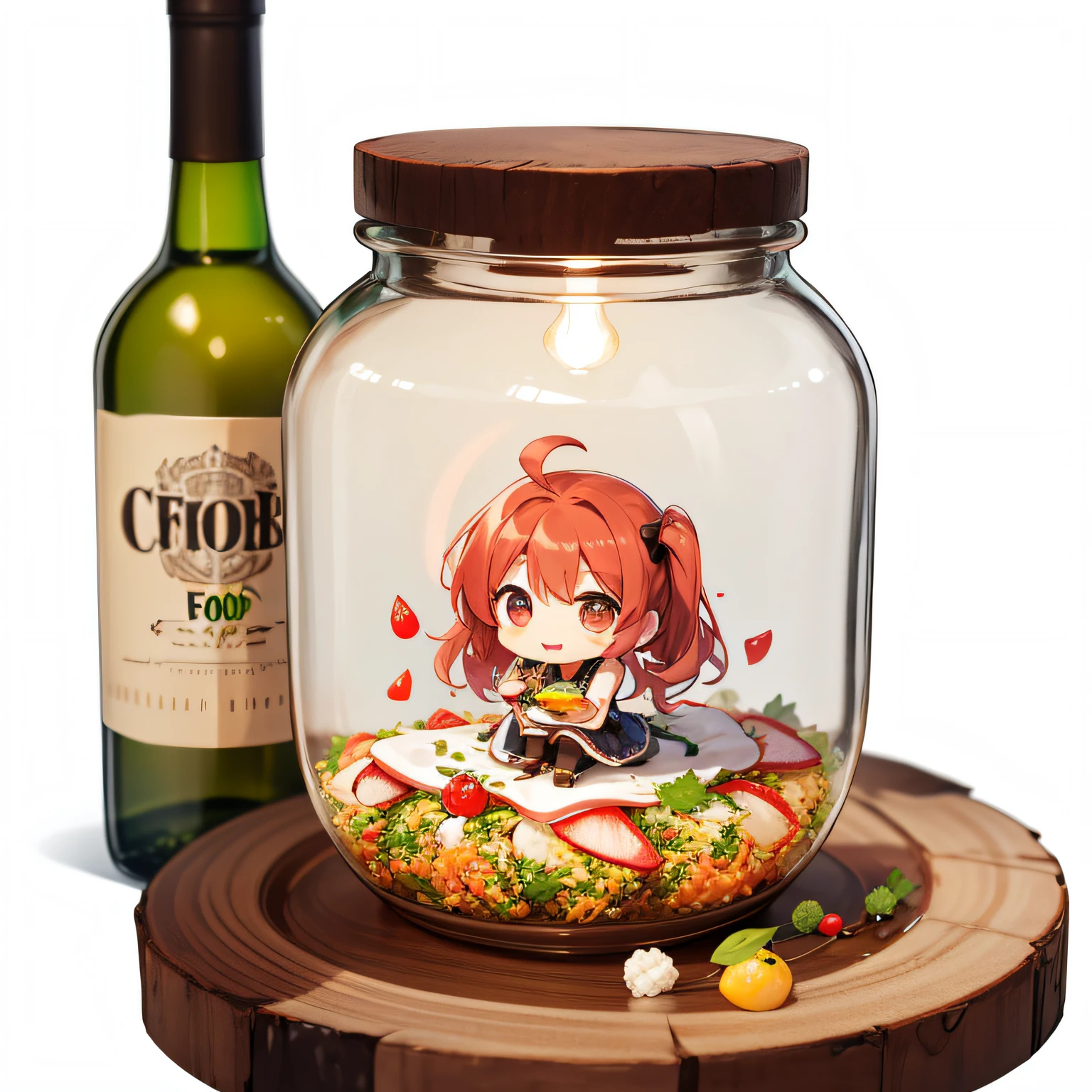 [(white background:1.4)::5],(chibi:1.3),bottle bottom,lampstand,pedestal,platform,(fine food:1.8)