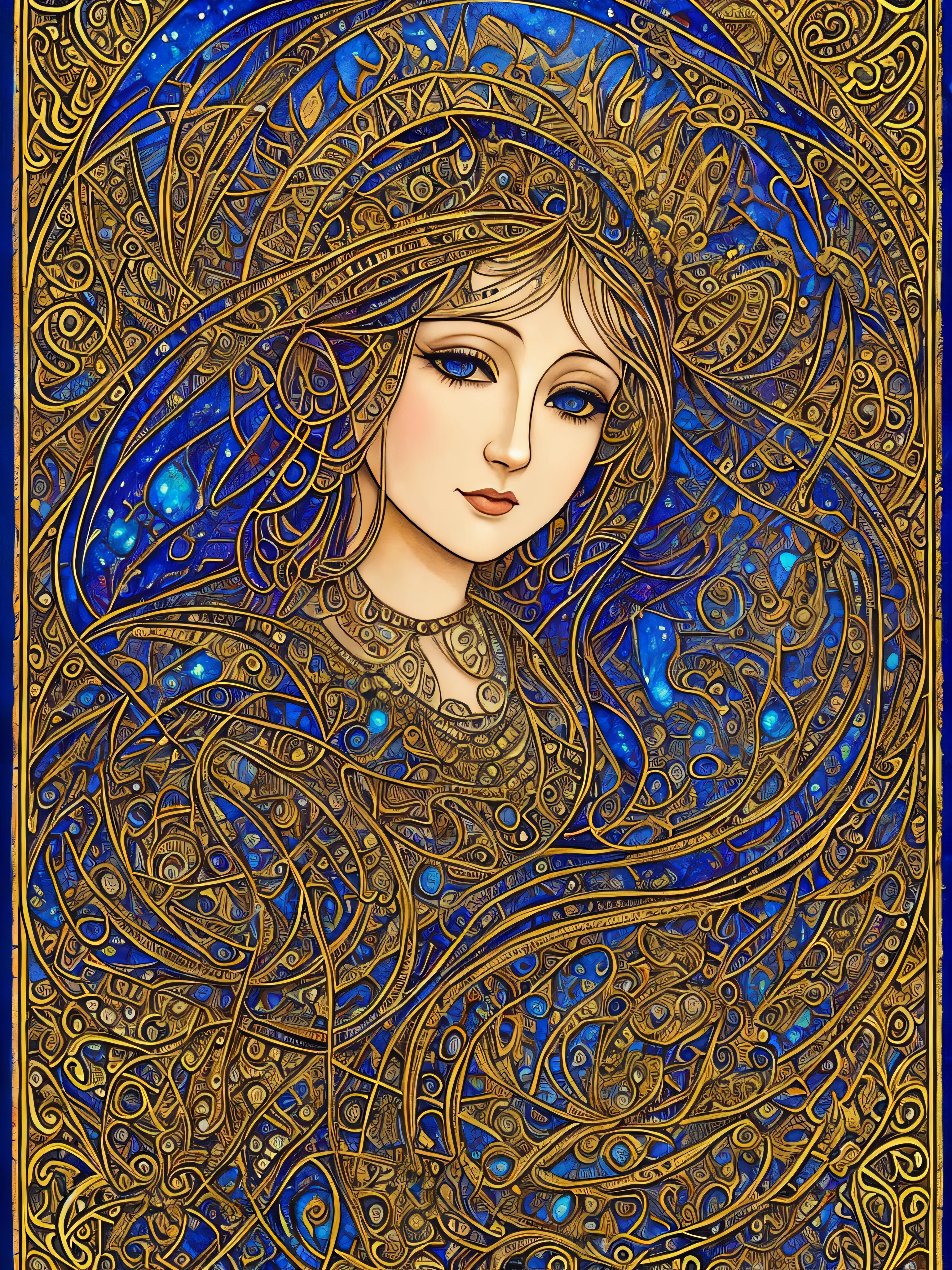 (masterpiece, top quality, best quality, official art, beautiful and aesthetic:1.2) , blue skin godess and god ,children ,extreme detailed,colorful,highest detailed, official art, unity 8k wallpaper, ultra detailed, beautiful and aesthetic, beautiful,fractal art, masterpiece, best quality, (zentangle, mandala, tangle, entangle) ,holy light,gold foil,gold leaf art,glitter drawing,stained glass , PerfectNwsjMajic ,dwelling place of ancient beings ,as above so below ,three dimensional,hyperdimension ,panorama view,dept and field ,timetraffeling , past and future form,formless,dimension x , protoculture ,symbiosis,Epic cinematic brilliant stunning intricate meticulously detailed dramatic atmospheric maximalist realistic organic climactic effervescent bubbling dripping splashing exploding bubbles of firework and rocks,astrology signs ,tarot , Lady Frieda Harris .