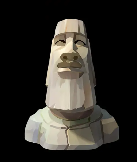 European and American cartoons，Game icon，Clear，Minimalist，4K，Easter Island stone statue，stone statue，Overlooking，facefront，busts