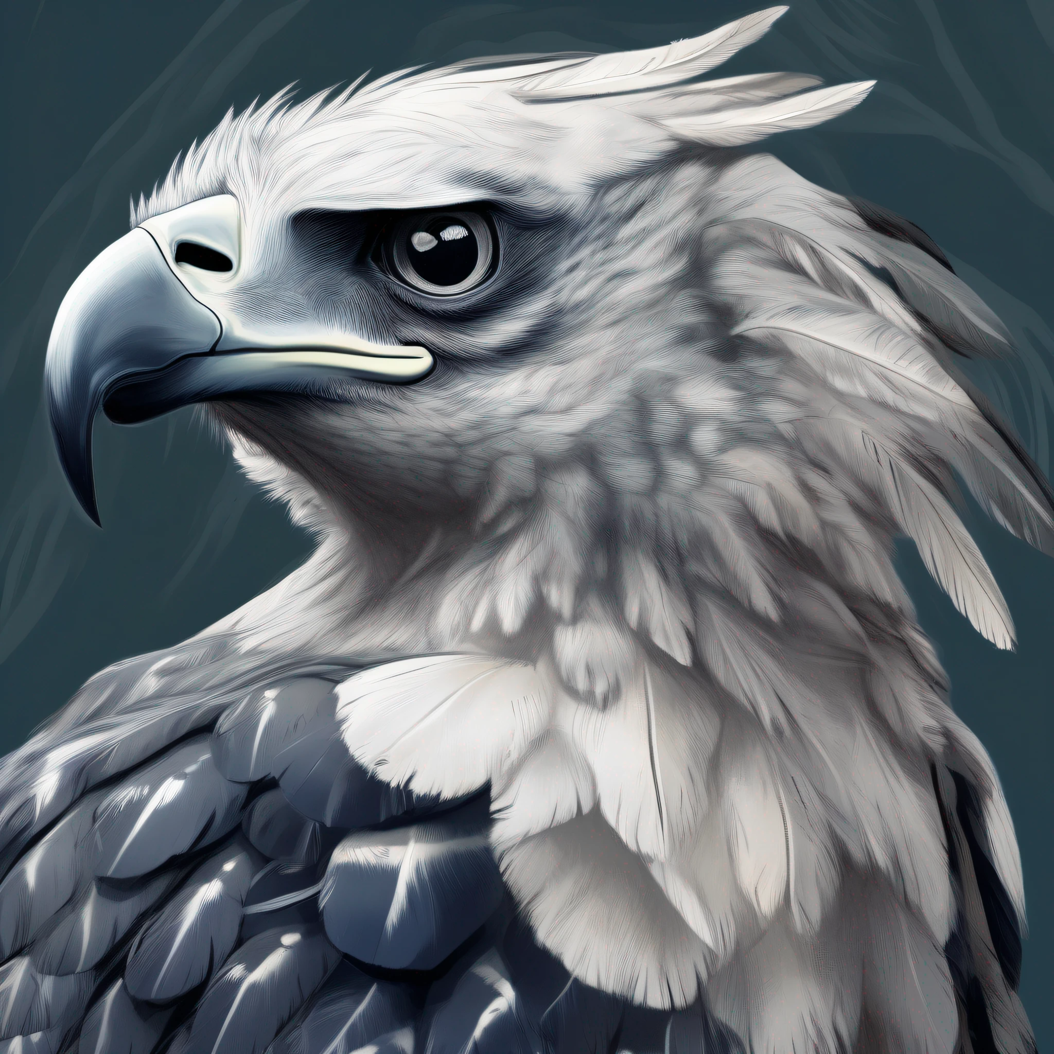 A cybernetic majestic beautiful powerful harpy eagle with black wings with  gold tips stunning hyper realistic photorealistic - Playground