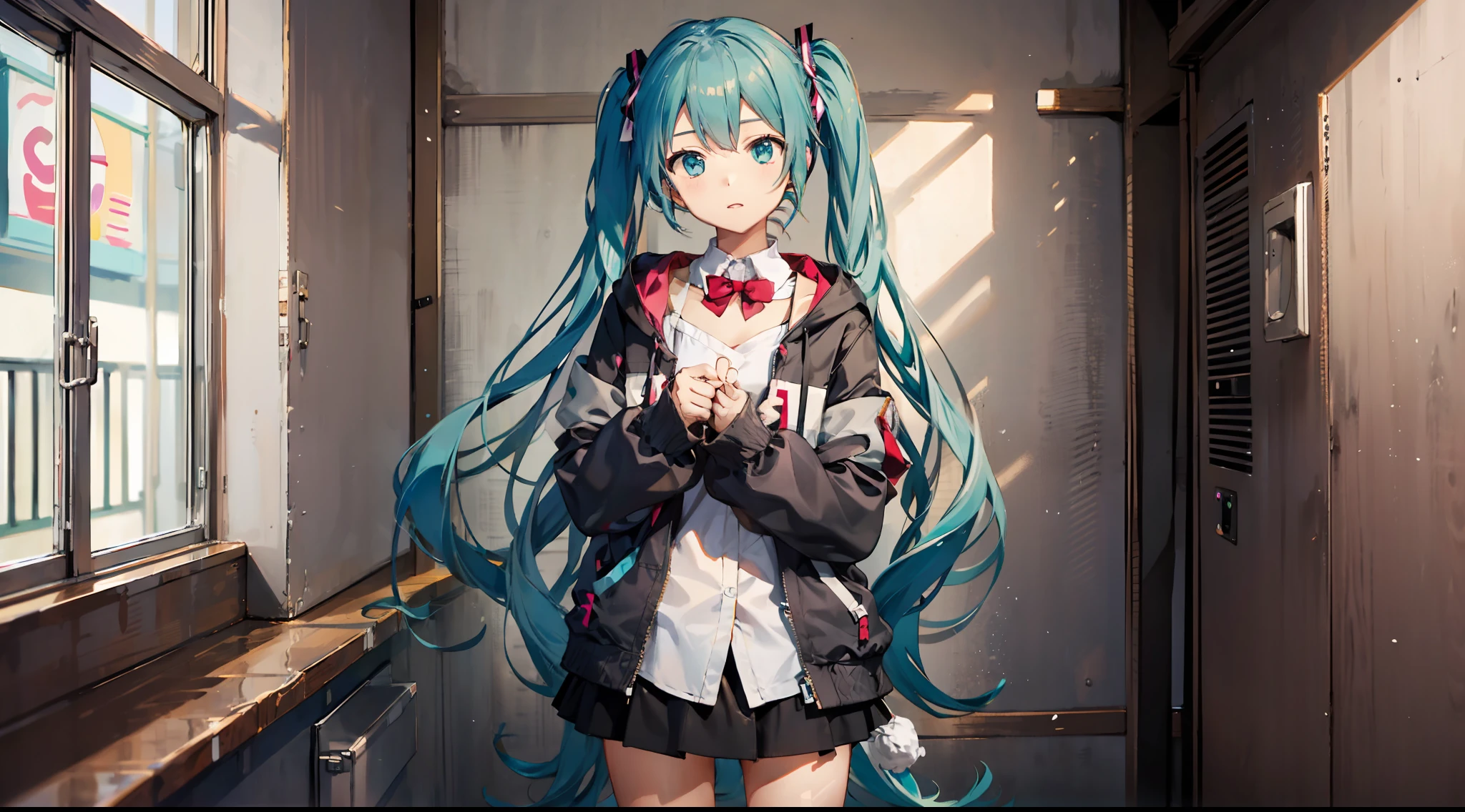 Cotton jacket、HATSUNEMIKU、Bai、The is standing、最好质量(1.3)、巨作(1.2)