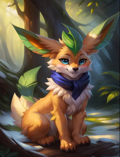 leafeon, hires, ((solo focus)), (nintendo, pokemon), blushing, text, paws, masterpiece, best quality, by hioshiru, snowskau, fox...