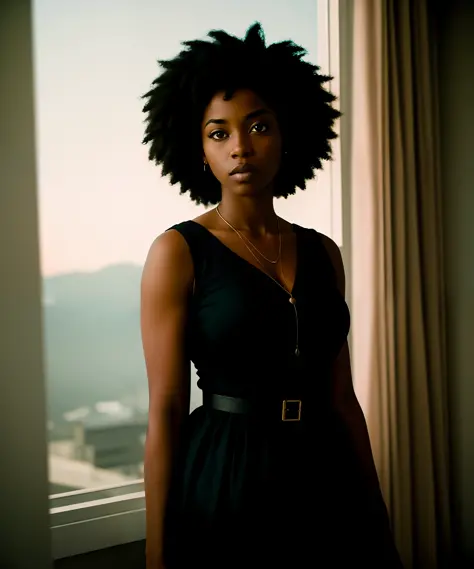 black women photo of sks  black woman, natural lighting, 
epic character composition, film grain