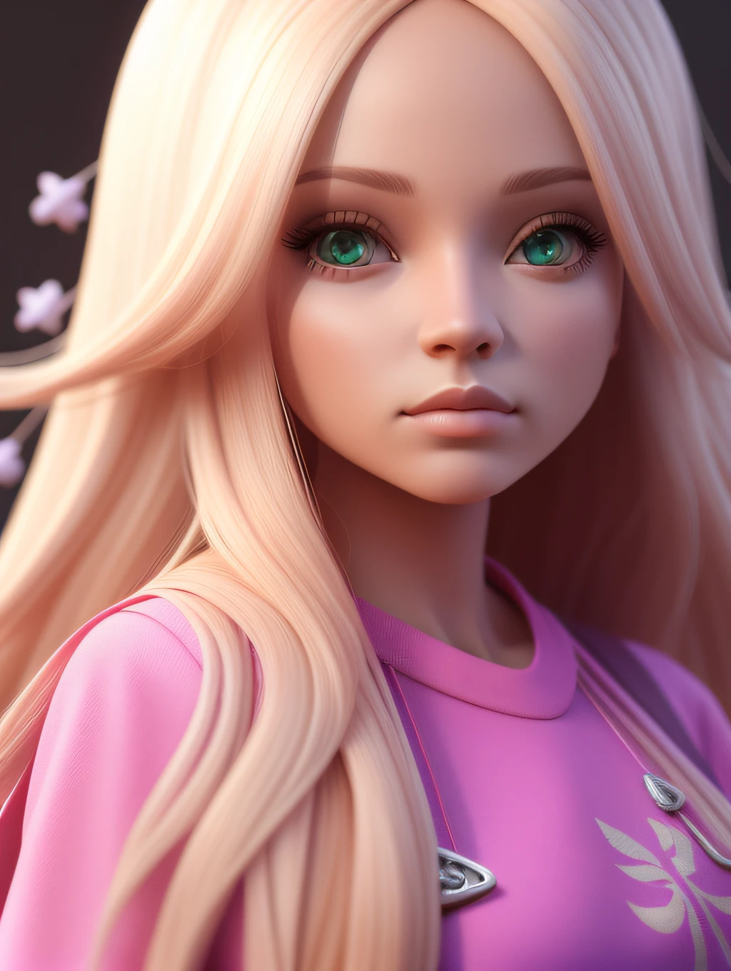 Barbie doll with long blonde hair and green eyes - SeaArt AI