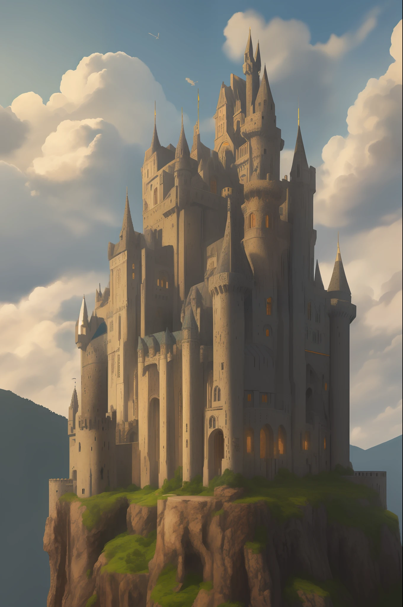 A forbidden castle high up in the mountains, pixel art, (intricate details:1.12), hdr, (intricate details, hyperdetailed:1.15), (natural skin texture, hyperrealism, soft light, sharp:1.2), game art, key visual, surreal