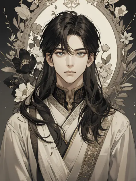 (extreamly delicate and beautiful:1.2), in 8k,(巨作:1.0),(best_quality:1.0), 2boy, upper body body, long  hair, and intricate deta...