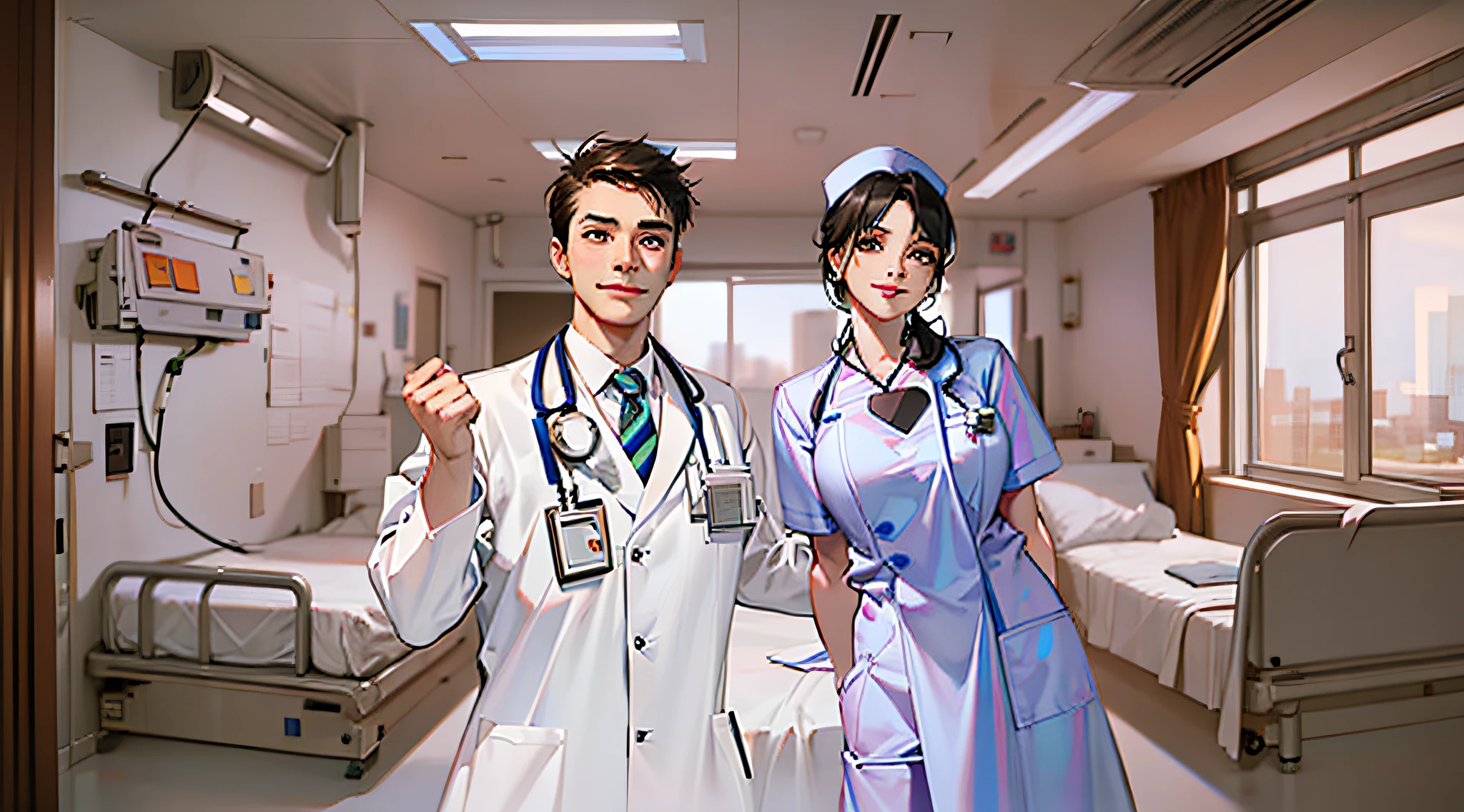 Médicos e enfermeiras do sexo masculino，Hospital de Referência