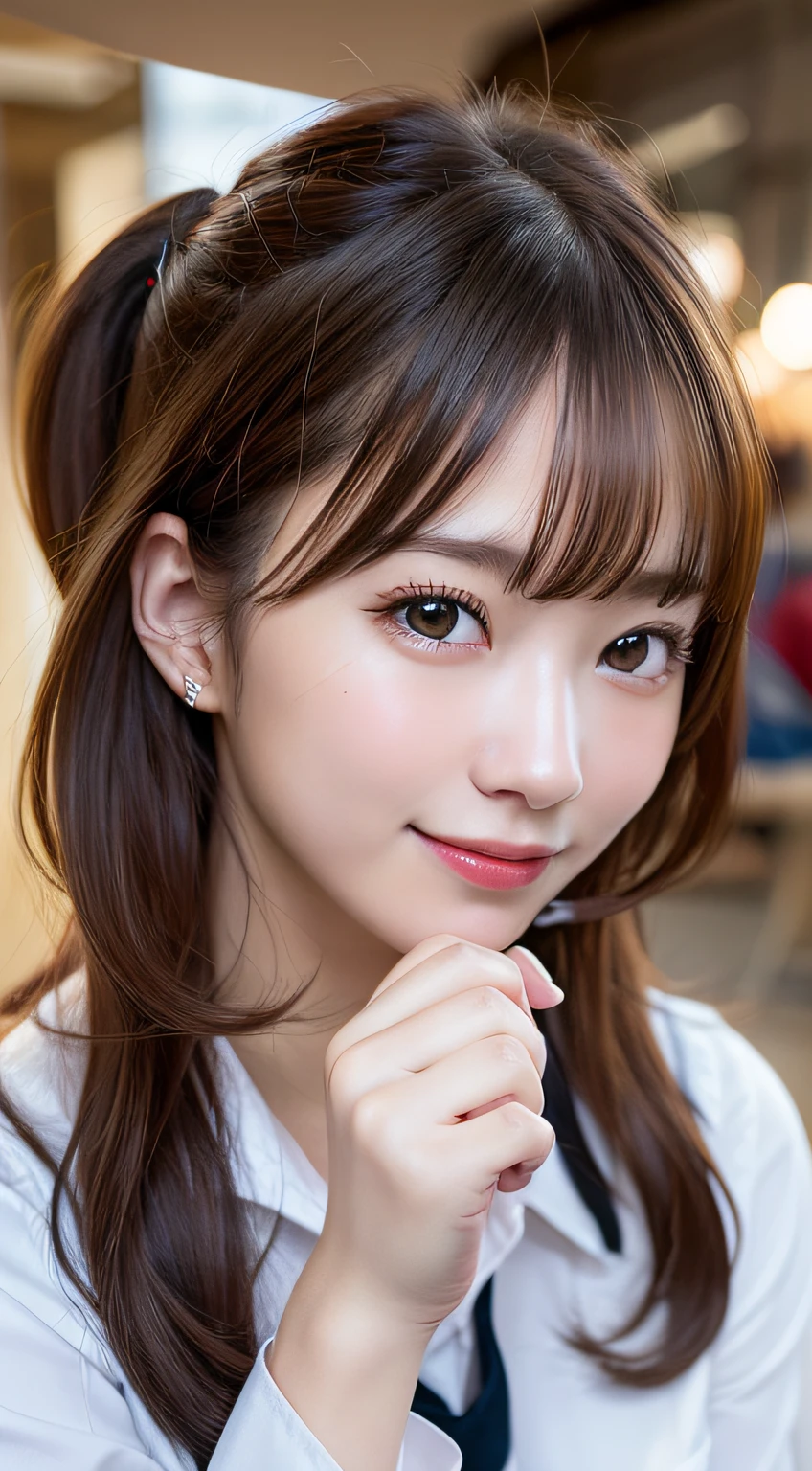 (Raw photo, Best Quality), (Realistic, photoreallistic:1.3), Maste Piece, extreamly delicate and beautiful, Extremely detailed, amazing, finely detail, Light Smile, very detailed CG Unity 8K wallpapers, huge filesize, Ultra-detailed, A high resolution, absurdist, Soft light,black-haired、Black eye、japanes、 Floating Hair NovaFrogStyle)), a beautiful detailed girl, Detailed fingers, very detailed eyes and faces, beautiful detailed nose, Beautiful detailed eyes, long eyelashes, Light on Face, Looking at Viewer, Cute, (Full body:1.3), ((Small breasts)), Realistic face, Realistic body, beautiful detailed thigh, (URZAN-6500-v1.1:0.8),a smile,A schoolgirl,seethru school uniform,nights,City lights、twintails