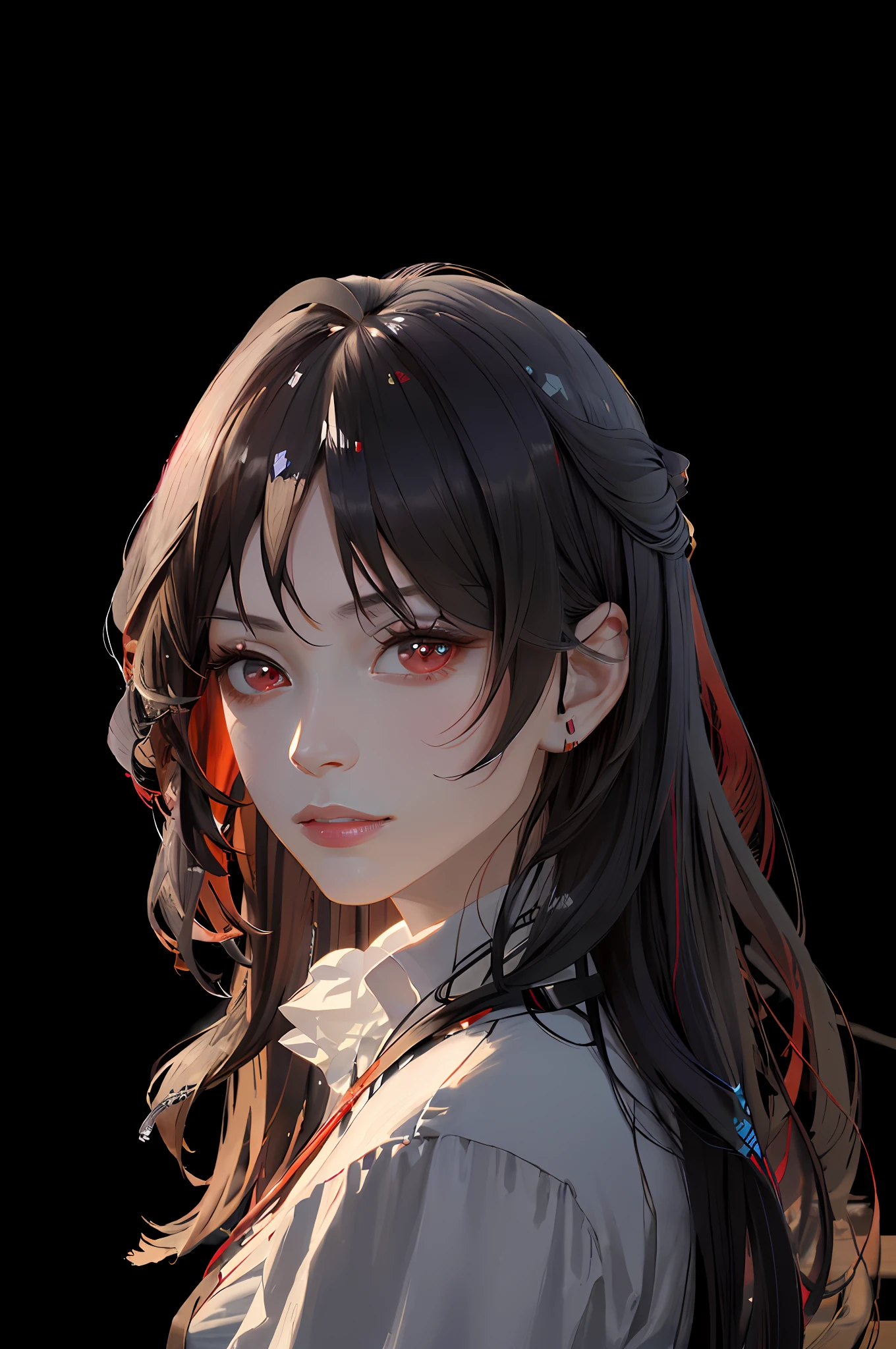 arafed image of a woman with long hair and a white shirt, 8k portrait render, Guviz-style artwork, by Yang J, Guviz, render of april, made with anime painter studio, Realistic. Cheng Yi, high quality portrait, 8k digital painting, in the art style of bowater, By Li Song