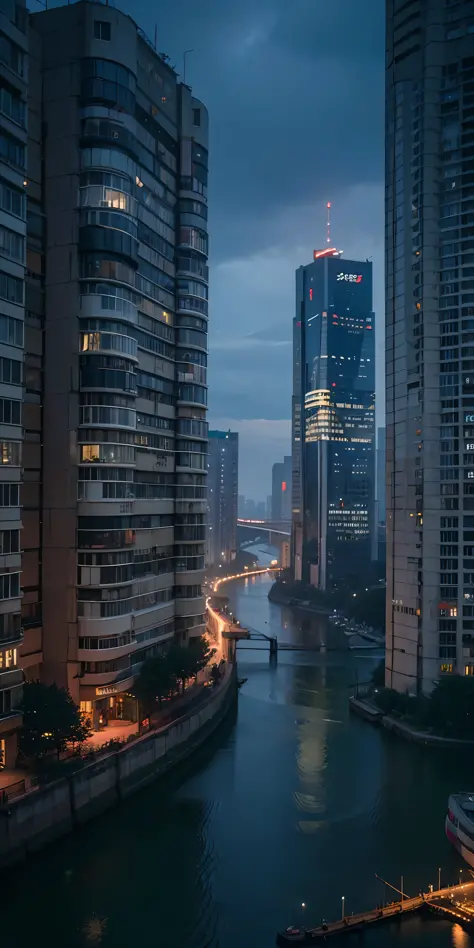 cinematic, dynamic visuals with vibrant energy, evocative of the shimmering lights of shanghai, in stunning 4k resolution, with ...