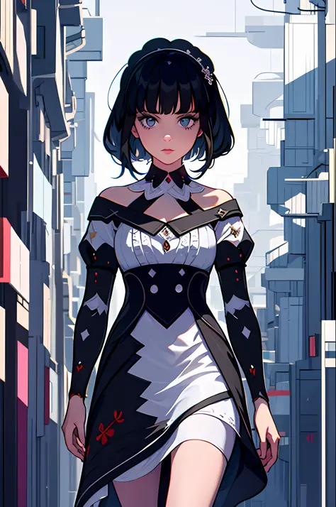 highly detailed, high quality, masterpiece, beautiful, katheryne, 1girl, solo, glitching, glitch, black hair, bangs