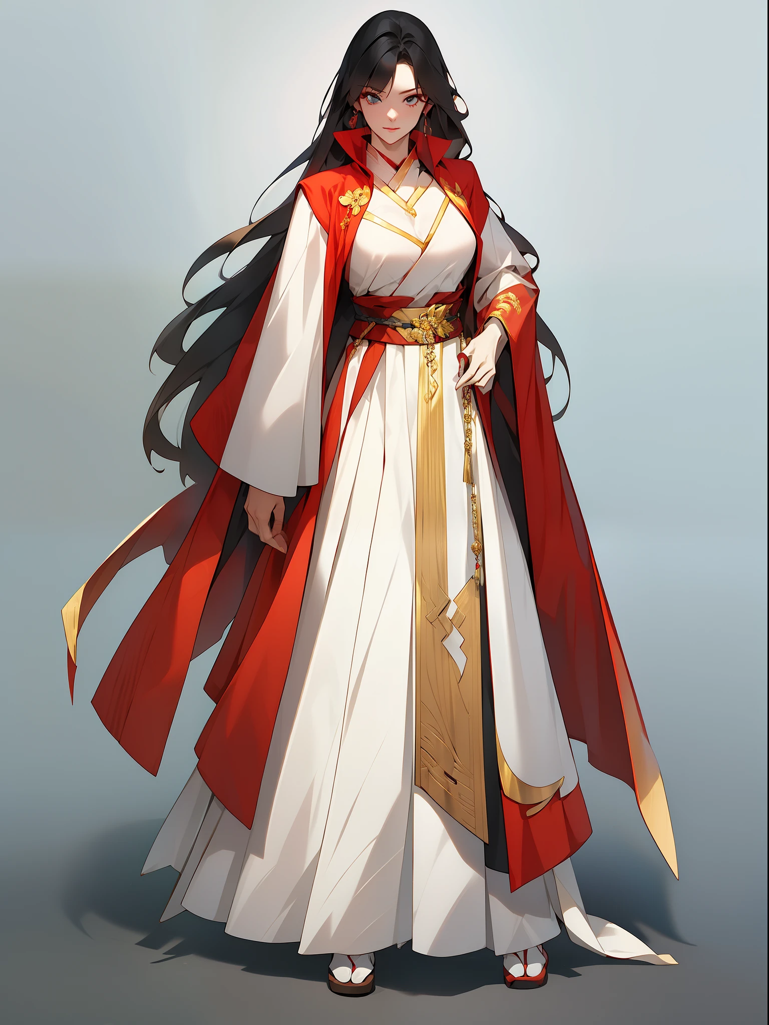 （NOhumans：1.5）， masterpaintings， Ultimate，（a color，feather hair），Ancient Chinese clothes，Gorgeous collared top，pleated long skirt，cloaks，gossamer，gold chains，red color Hanfu，Phnom Penh embroidery，gameicon，