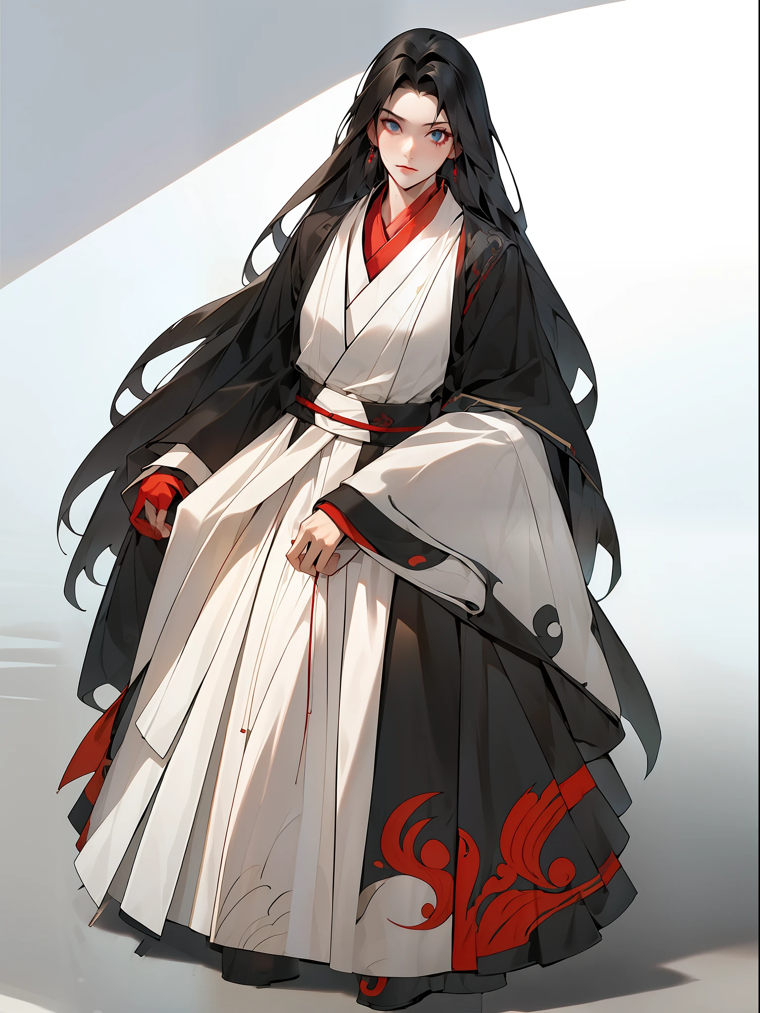 （NOhumans：1.8）， a masterpiece of， Ultimate，（Ancient Night Gown），（Assassin clothes，Red strappy sleeves，Black Hanfu，Phnom Penh embroidery)，gameicon，