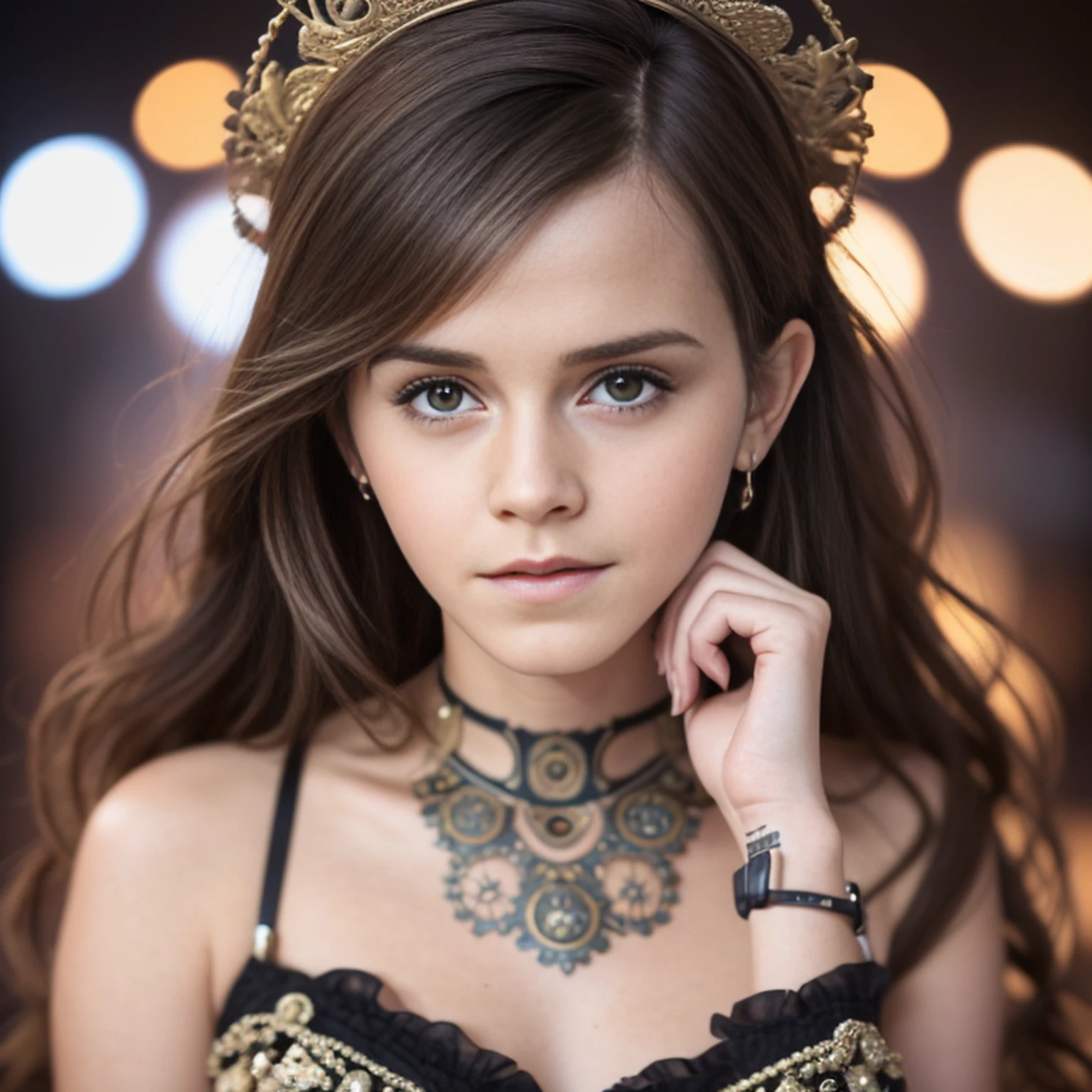 ((Emma Watson: 1.5)), (beautiful impressive steampunk woman), (fully body: 1.3), (from ftreal:1.5), (ultra-detailed eyes), ((ultra-detailed body)), Nice perfect face with smooth skinice perfect face, stunning female body, (((ultra-detailed hands))), (highly detailed skin), (Masterpiece artwork:1.3) (fantasy art concept), trending on ArtStation, (超detailded), digitl art, engine unreal, 32K, ultra HD | | |, Centered image, bokeh, lenseflare, Directed by: Emil Melmoth, Marcin Nagraba , Rebeca Millen, Shot with Hasselblad X1D - 50c