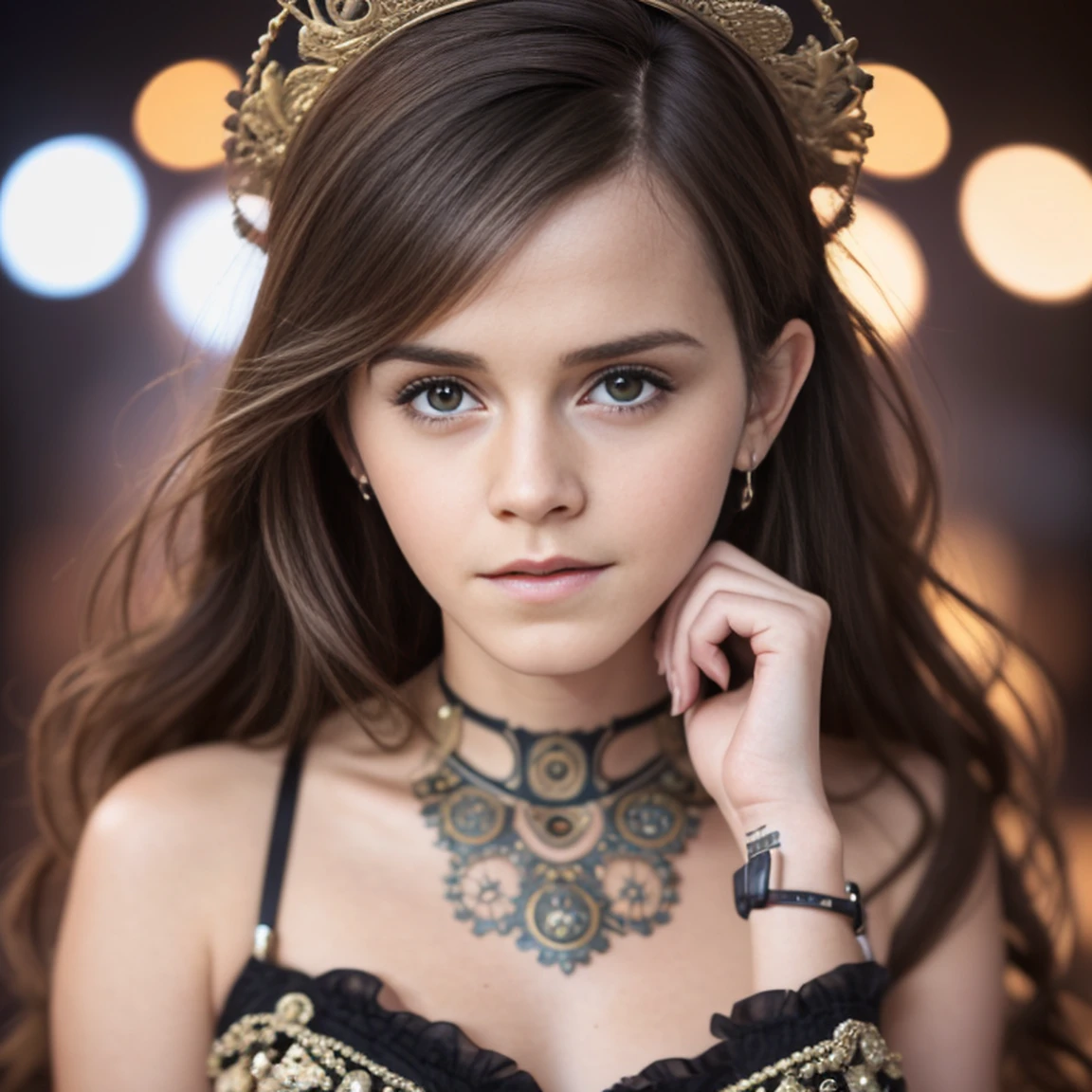 ((Emma Watson: 1.5)), (bela mulher steampunk impressionante), (corpo inteiro: 1.3), (ftorealista:1.5), (olhos ultra-detalhados), ((corpo ultra-detalhado)), Belo rosto perfeito com pele lisa e rosto perfeito, corpo feminino deslumbrante, (((mãos ultra-detalhadas))), (pele altamente detalhada), (obra-prima:1.3) (conceito de arte de fantasia), tendências no artstation, (hiper-detalhado), Arte digital, motor irreal, 32 mil, Ultra HD | | |, Imagem centralizada, Bokeh, reflexo de lente, Dirigido por: Emil Melmoth, Marcin Nagraba , Rebeca Millen, filmado com Hasselblad X1D - 50c