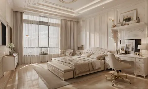 best quality, master picece, hyper detail, supper detail, best realistic, (classical bedroom, beautiful lighting, shimmering)|[d...