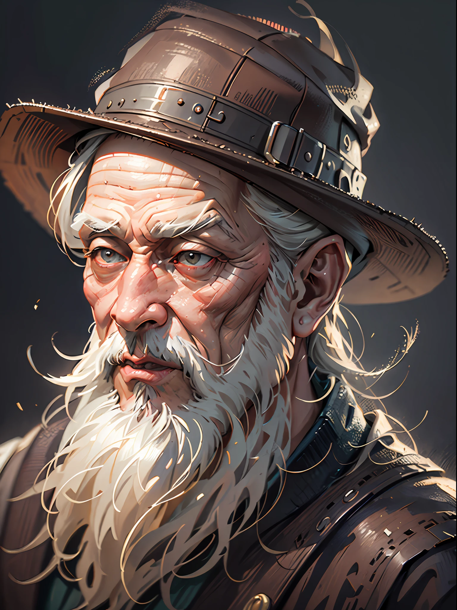 arafed man with a white beard and a brown jacket, ultra detailed portrait, portrait of monk, old man portrait, ultra realistic digital painting, cinematic realistic portrait, realistic digital painting, wise old man, photorealistic digital painting, hyper realistic digital painting, oriental face, highly realistic digital art, an old man, asian face, cinematic. by leng jun