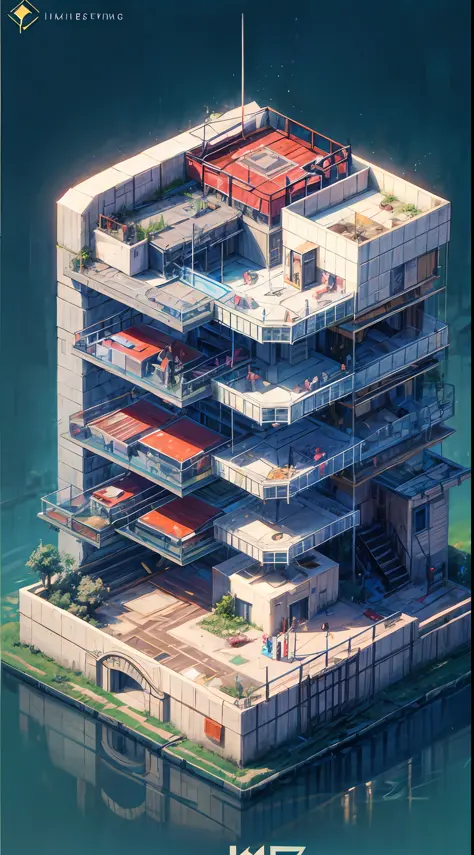 Isometric, overlooking 45 degrees,  SLG game building, single building,