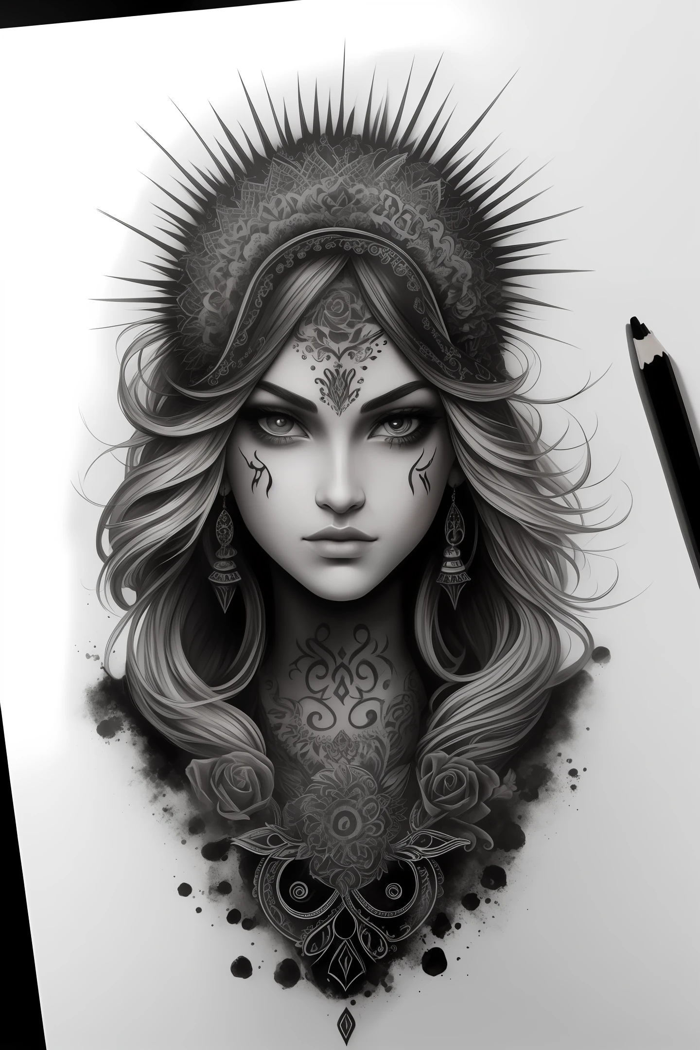 Drawing tattoo realism black gray