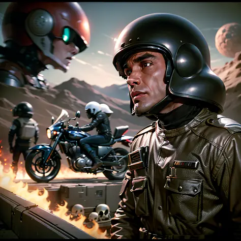 - RETROFUTURISM STYLE, SKULLS OF OUTER SPACE TV SERIES STYLE AND WARFARE🏍👽🤖👾70