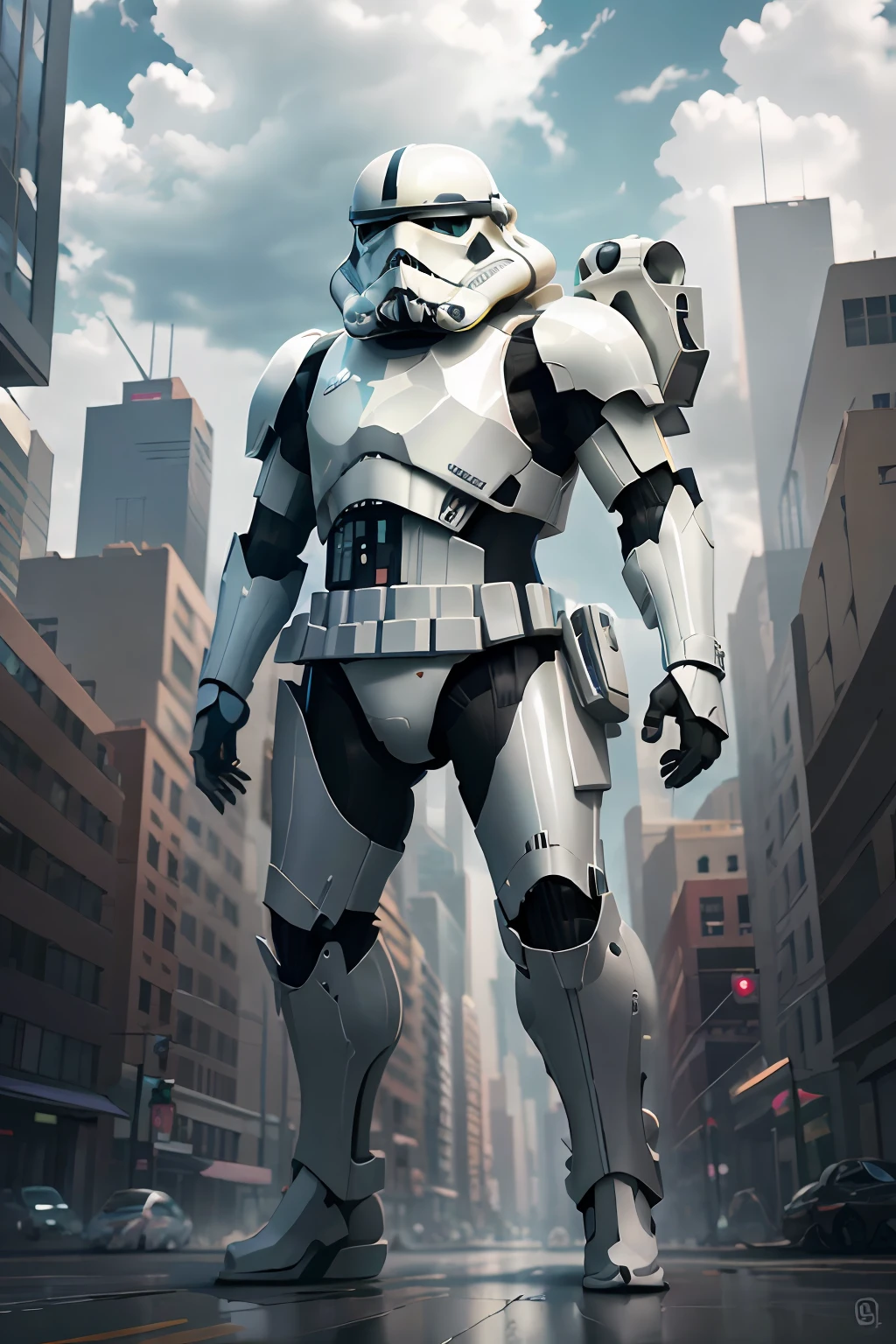 Playstation5AI a storm trooper in city