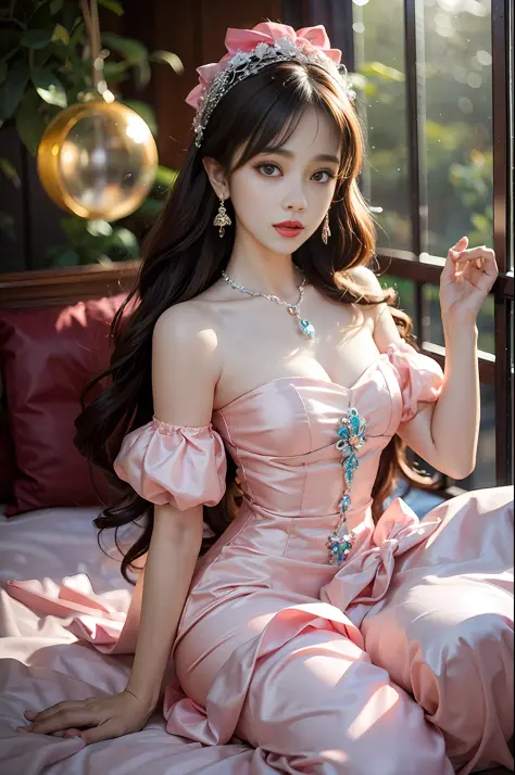 ((Realistic lighting, top quality, 8K, Masterpiece: 1.3)), Clear Focus: 1.2, 1Woman, Perfect Beauty: 1.4, Yushuxin, 1Girl, Dress...