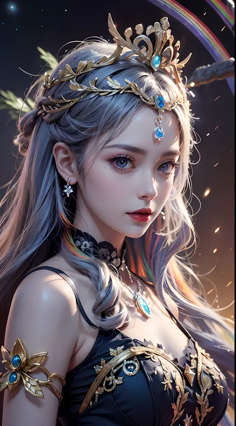 1 27-year-old girl, 1 athena goddess from the future, 12 zodiac goddess pink purple, athena goddess face sexy thin yellow nightg...