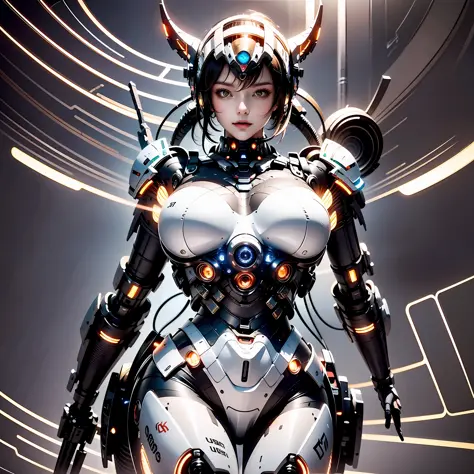 （（​masterpiece，best quailty）），ultra-detailed 8k，clear focus，a highly detailed，a mecha beauty，1girl huge large breasts，big breast...