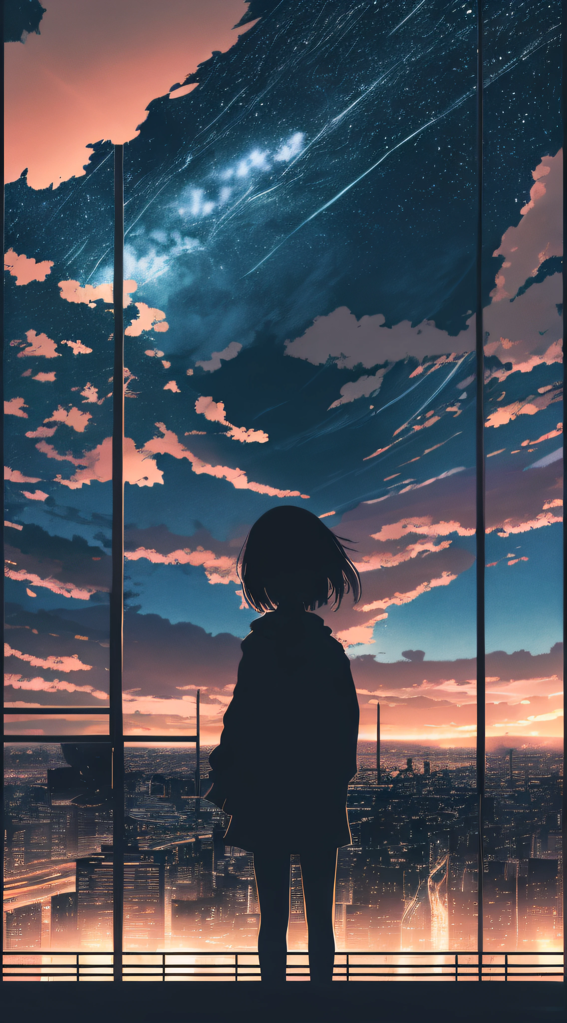 Black silhouette of an anime girl on Craiyon