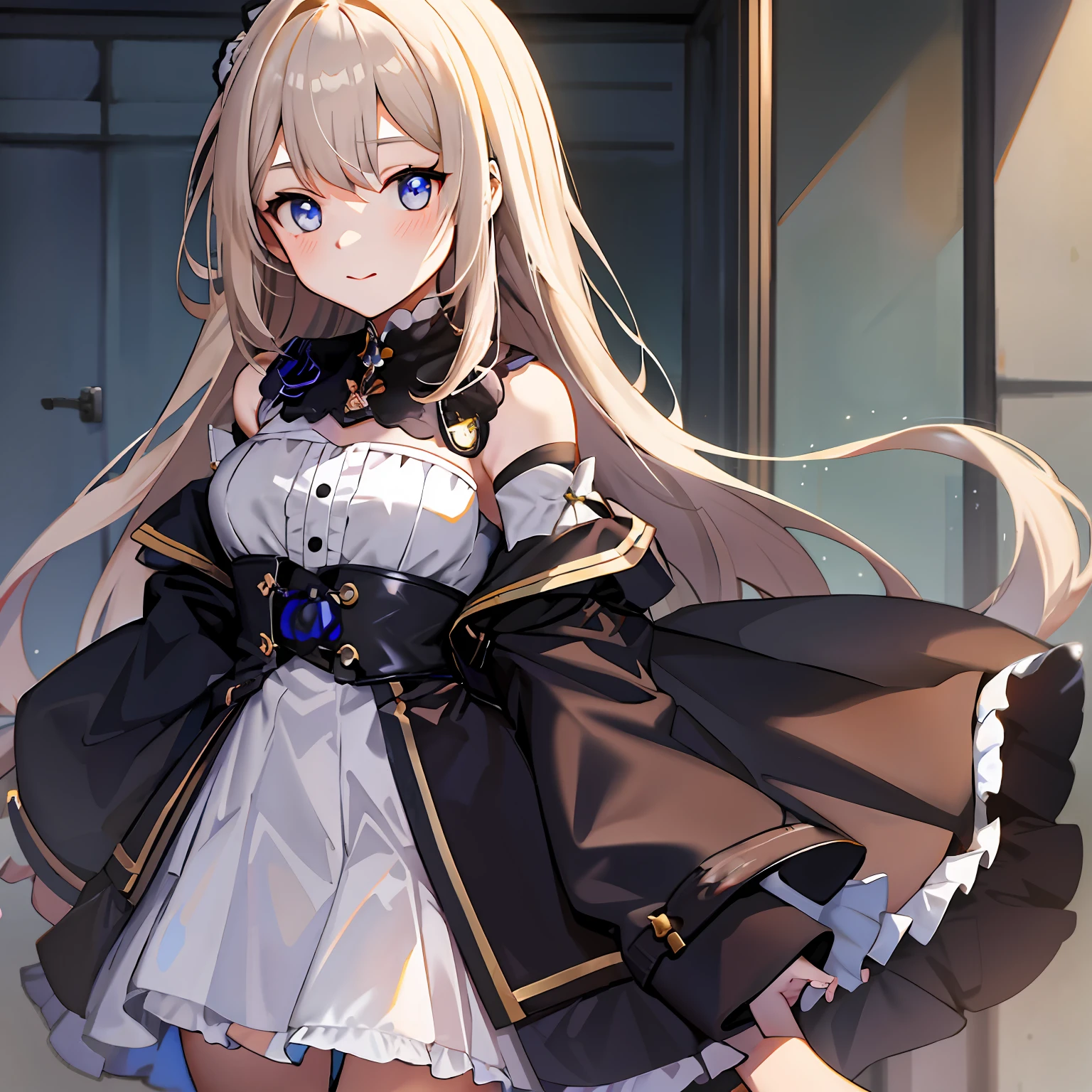 anime girl in a maid outfit posing for a picture, Fine details. girls' frontline, loli in dress, from girls frontline, azur lane style, from the azur lane videogame, Cute anime waifu in a nice dress, girls frontline cg, girls frontline style, Anime visuals of cute girls, small curvy loli, characters from azur lane