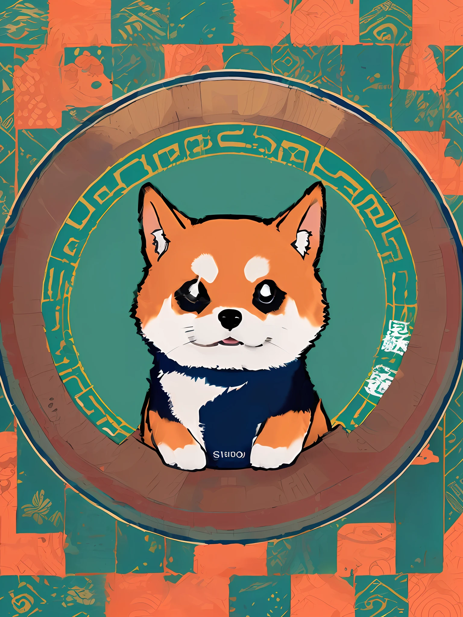 there is a dog with a bandana on it's neck, anthropomorphic shiba inu, inspired by Shiba Kōkan, shiba inu portrait, shiba inu cosmonaut portrait, cute corgi, shiba inu, shibu inu, shiba inu cosmonaut, shiba inu dog