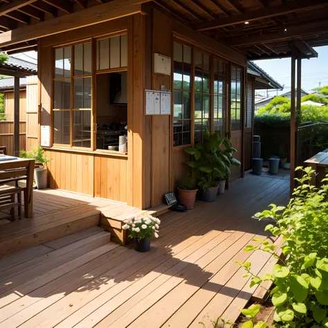 夏天、beer、Edamame、electric fan、veranda、Wood deck、garden --auto