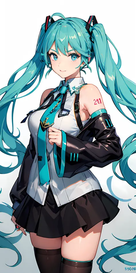 Miniskirt with love in the eyes A-cup upper body Hatsune Miku