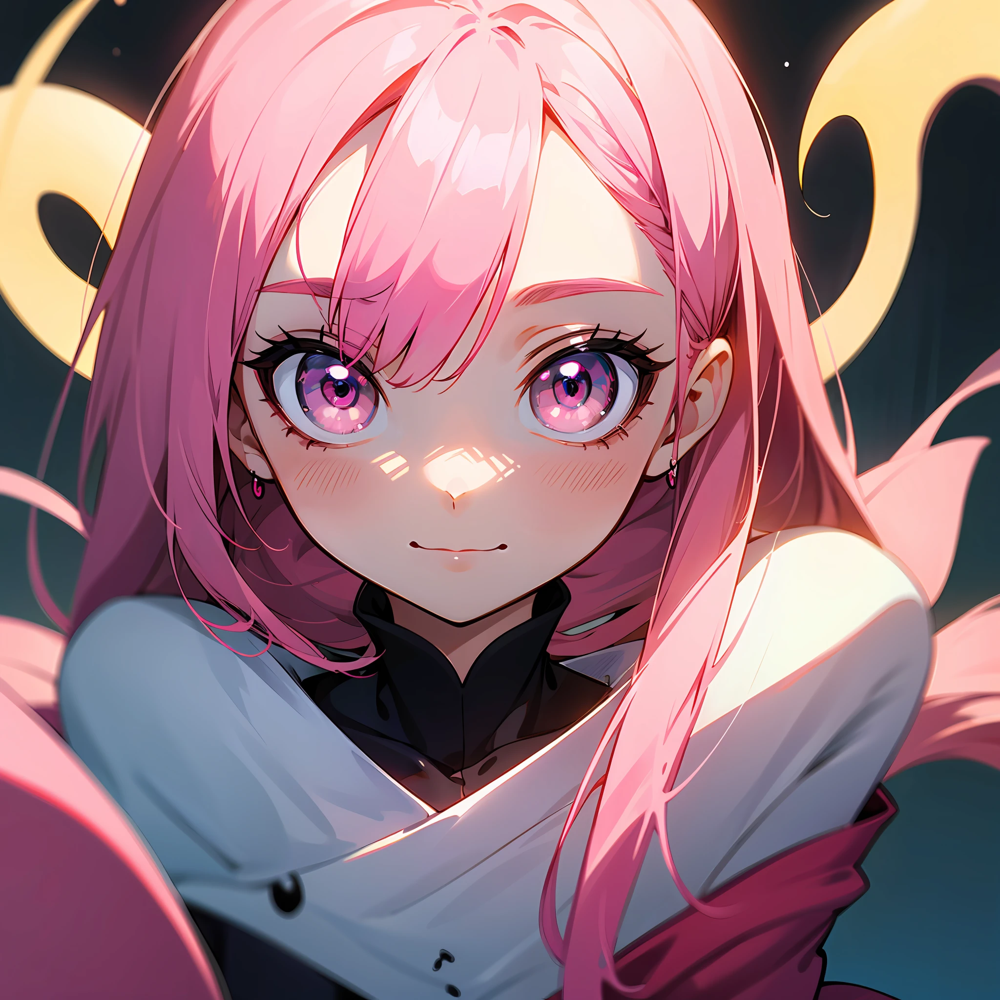 Creepy Anime Girl With Pink Hair