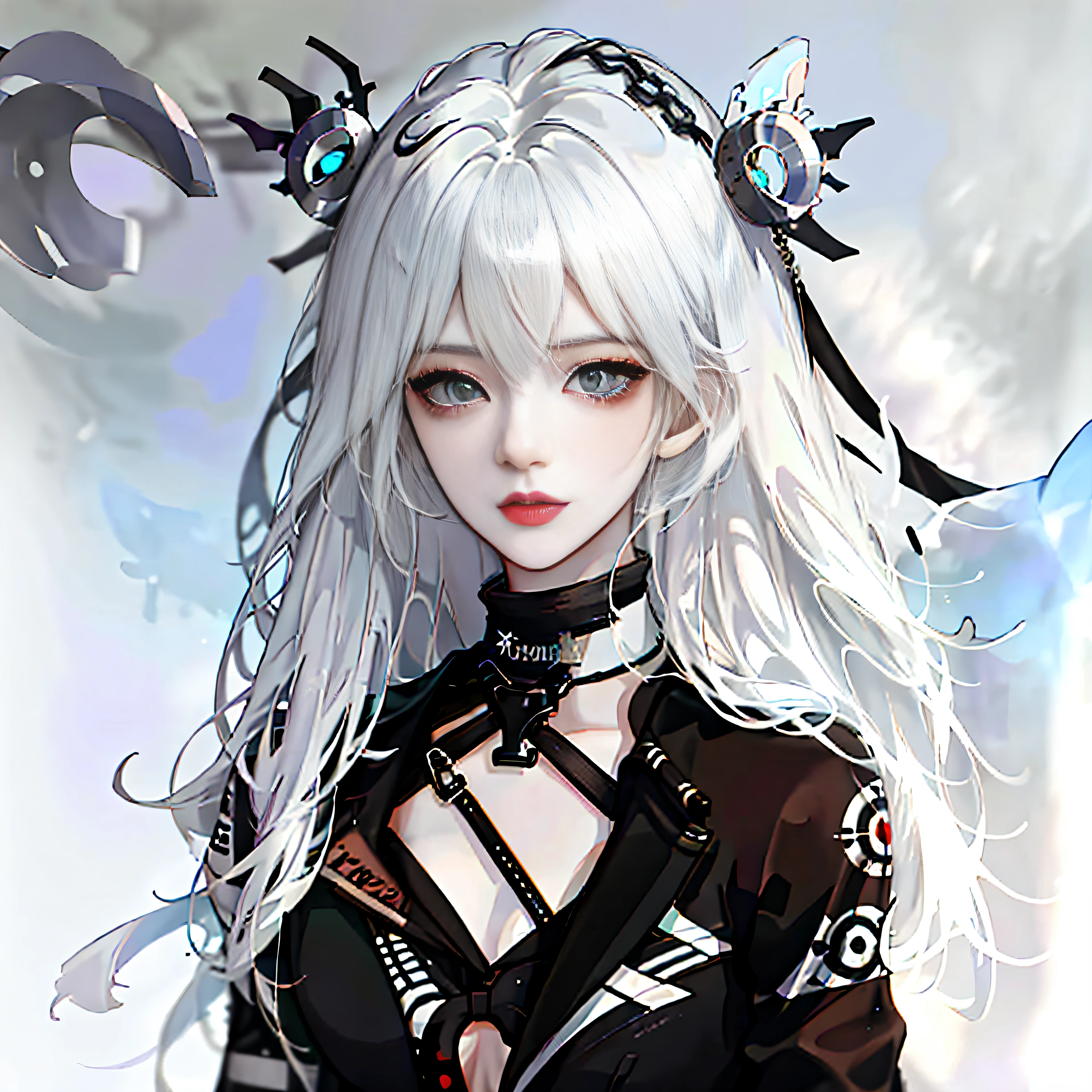 anime - style image of a woman with white hair and a black jacket, from girls frontline, Perfect white haired girl, Girl with white hair, white-haired god, white haired Cangcang, girls frontline style, Guweiz in Pixiv ArtStation, Guweiz on ArtStation Pixiv, Best anime 4k konachan wallpaper
