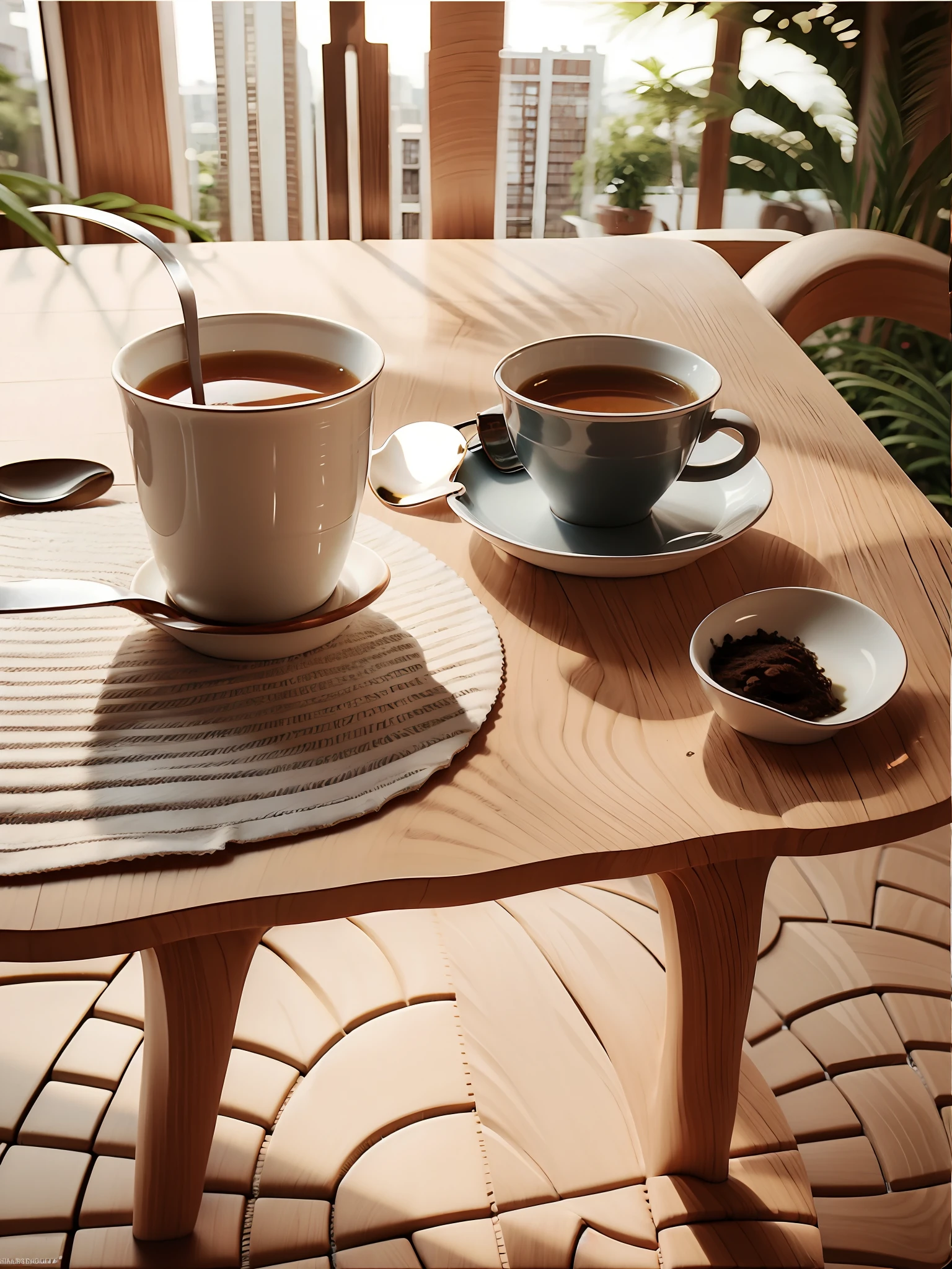 there 是 a cup of 茶 and a spoon on a table, 喝ing 茶, 是 ((喝ing a cup of 茶)), 在路边咖啡馆, 茶, 前面的桌子上放着一个杯子, 好的 weather, 杜松子酒, 喝, 好的, 在咖啡店里, 坐在咖啡馆里, 分成两半, by Aleksander Kots是, with a 喝