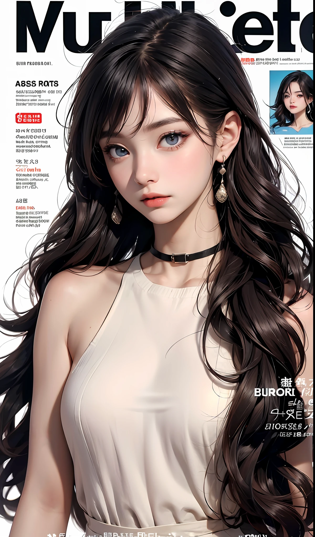 Best quality, Works of masters, A high resolution, 1girl, Super beautiful face, super beautiful eye, Super beautiful hair，MagazineCover，Trendy outfits，