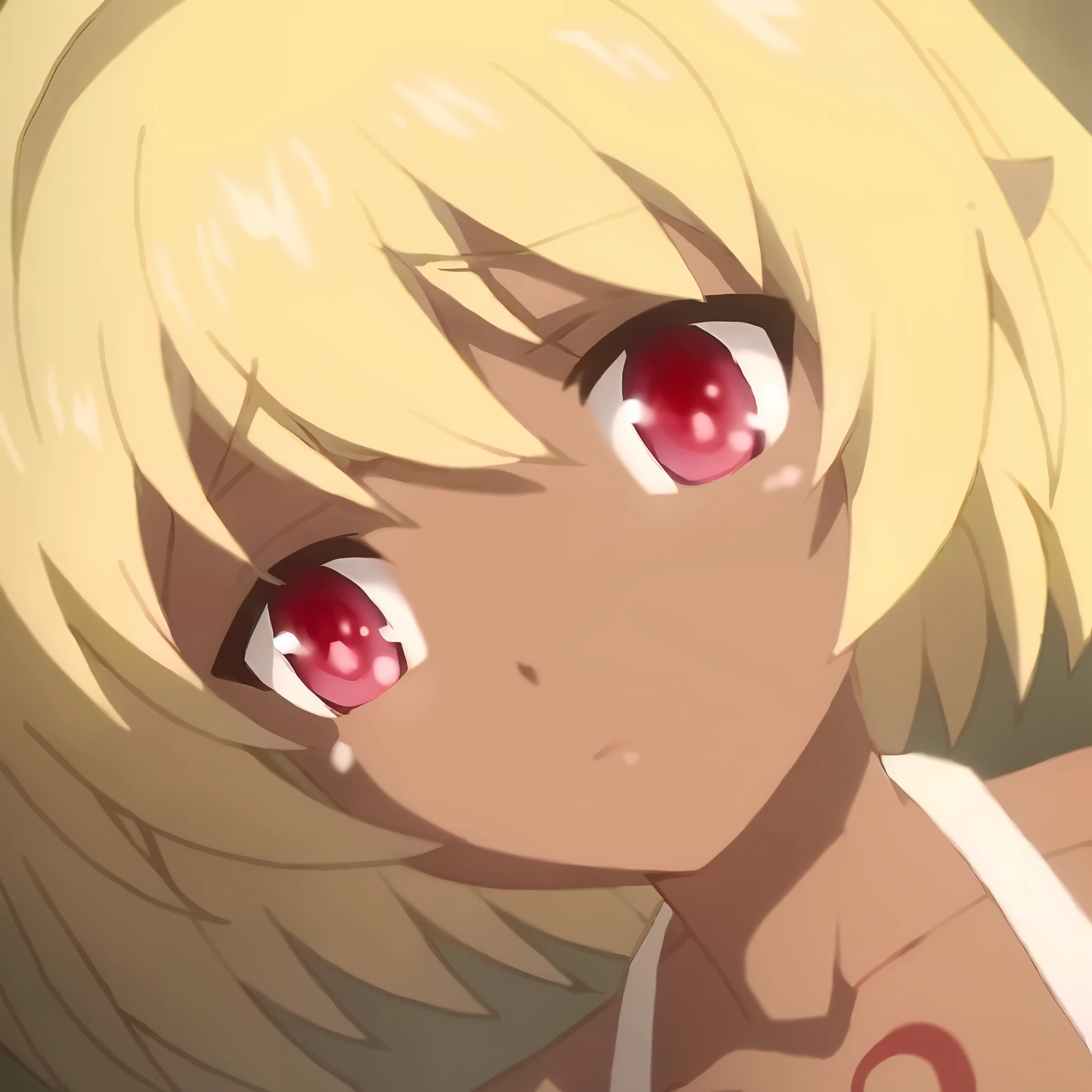 Anime girl with red eyes staring at something - SeaArt AI