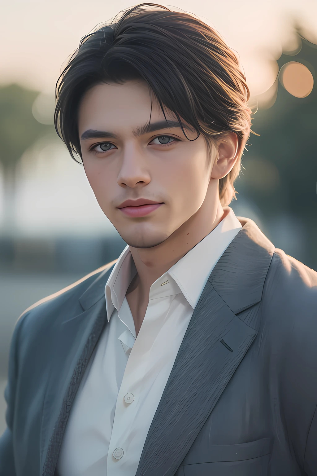 (realistic:1.5) professional Portrait photography: of a Handsome Men , UHD, perfect white balance, Alberto, Canon EOS R6, Prime lens photography, perfectly balanced dim lighting, Real human skin, White balance, Sharp details