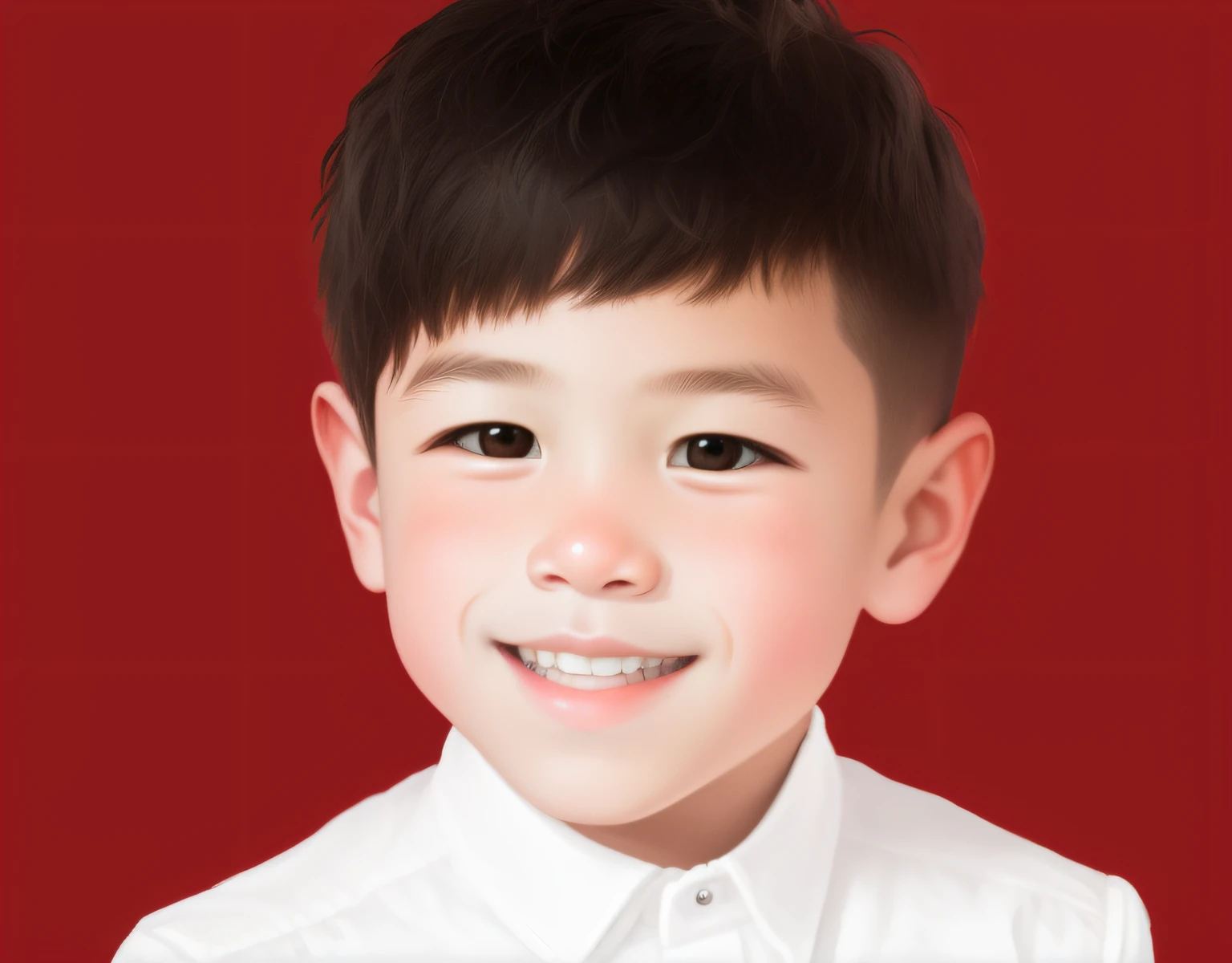 best quality, 1boy, solo, cartoon portrait , simple background,  short hair,   pink lips,