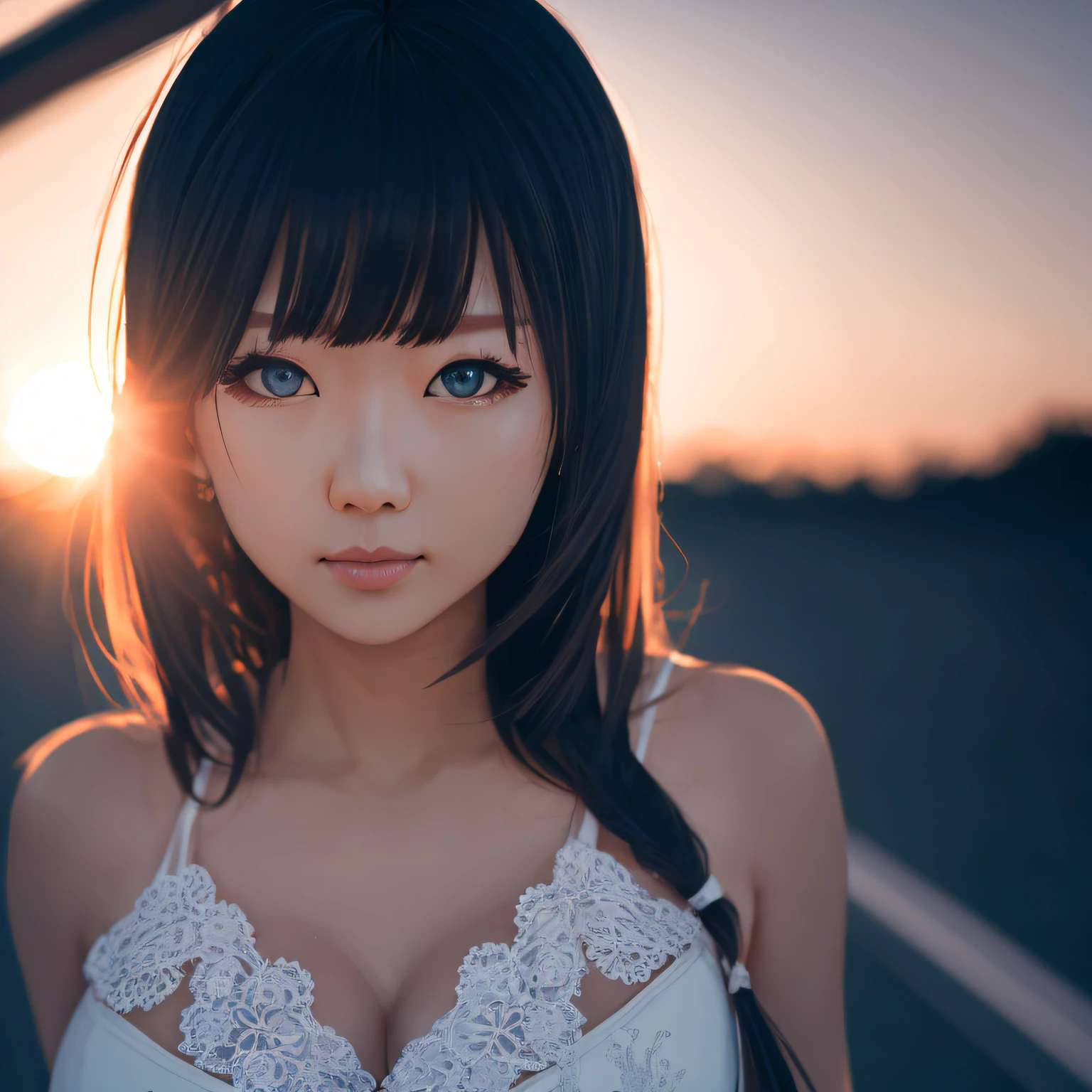 dvArchModern, 85mm, f1.8, huge tit, photographrealistic, Hyper-realistic, orante, ultra-detailliert, iintricate, dramatics, Sunset lighting, shadowing, HighDynamicRange --auto