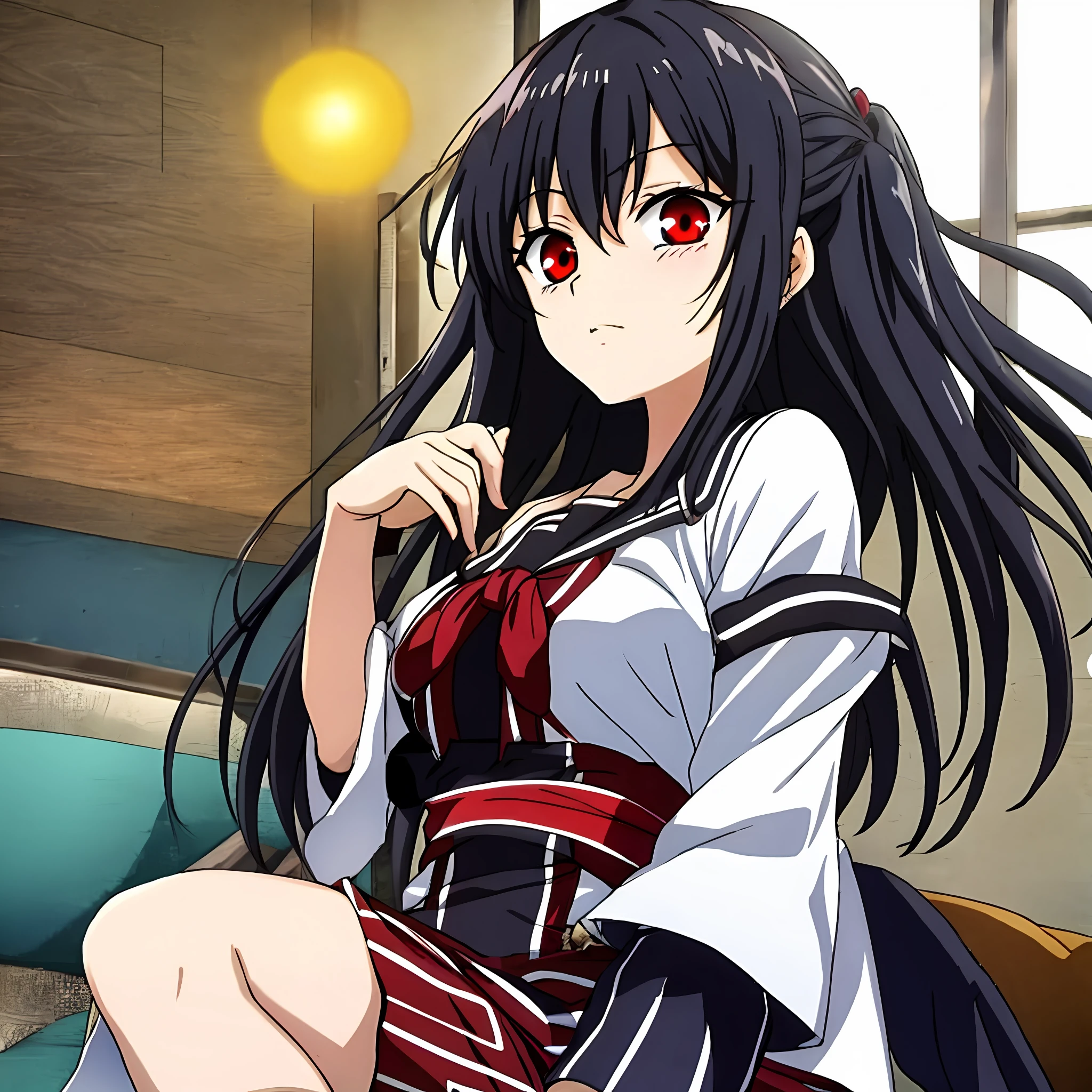 Shoujo red eyes, black hair, sickly crazy rebirth anime